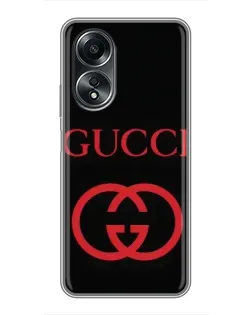 Чохол для OPPO A58 (4G) з картинкою «Gucci — червоний логотип»
