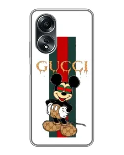 Чохол для OPPO A58 (4G) з картинкою «Міккі Маус Gucci — смуги»