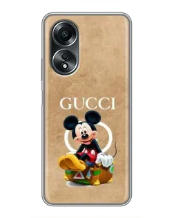 Чохол для OPPO A58 (4G) з картинкою «Міккі Маус Gucci — крафт»