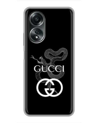 Чехол для OPPO A58 (4G) с картинкой «Gucci — серебряная змея» Чехол для OPPO A58 (4G) с картинкой «Gucci — серебряная змея»