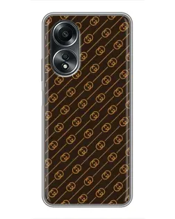 Чохол для OPPO A58 (4G) з картинкою «Gucci — золоті діагоналі»