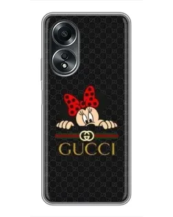 Чохол для OPPO A58 (4G) з картинкою «Мінні Маус Gucci — чорний»