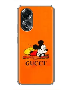 Чохол для OPPO A58 (4G) з картинкою «Міккі Маус Gucci — помаранч»