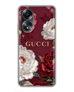 Чохол для OPPO A58 (4G) з картинкою «Gucci — бордові троянди»