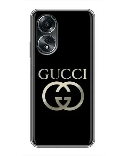 Чехол для OPPO A58 (4G) с картинкой «Gucci — золото на черном» Чехол для OPPO A58 (4G) с картинкой «Gucci — золото на черном»
