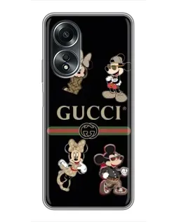 Чохол для OPPO A58 (4G) з картинкою «Gucci — герої Disney та монограма»