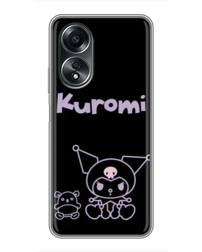 Чехол для OPPO A58 (4G) с картинкой «Kuromi — черный минимализм»