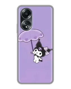 Чехол для OPPO A58 (4G) с картинкой «Kuromi с зонтиком» Чехол для OPPO A58 (4G) с картинкой «Kuromi с зонтиком»