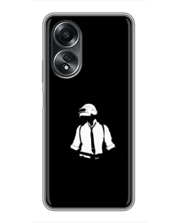Чехол для OPPO A58 (4G) с картинкой «PUBG — белый шлем» Чехол для OPPO A58 (4G) с картинкой «PUBG — белый шлем»