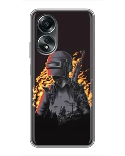 Чехол для OPPO A58 (4G) с картинкой «PUBG — огненный силуэт» Чехол для OPPO A58 (4G) с картинкой «PUBG — огненный силуэт»
