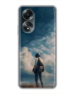 Чехол для OPPO A58 (4G) с картинкой «Герой PUBG на скале» Чехол для OPPO A58 (4G) с картинкой «Герой PUBG на скале»