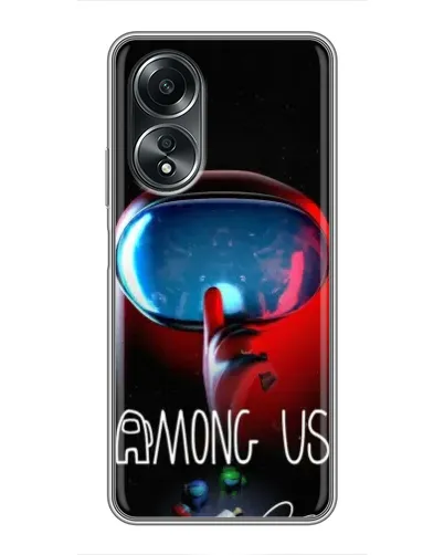Чехол для OPPO A58 (4G) с картинкой «Красный импостер — макро»