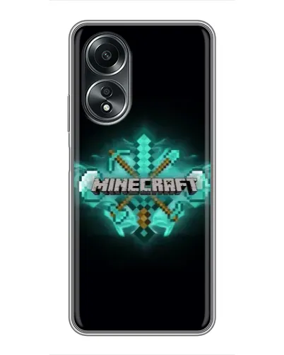 Чехол для OPPO A58 (4G) с картинкой «Minecraft Diamond лого» Чехол для OPPO A58 (4G) с картинкой «Minecraft Diamond лого»