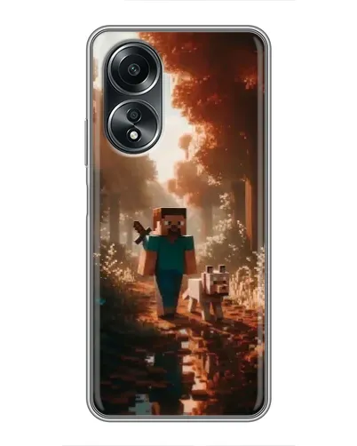 Чехол для OPPO A58 (4G) с картинкой «Стив в лесу» Чехол для OPPO A58 (4G) с картинкой «Стив в лесу»