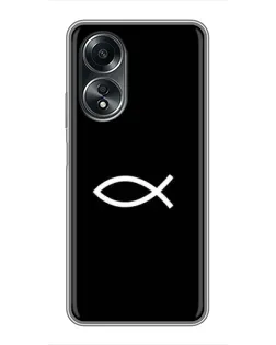 Чехол для OPPO A58 (4G) с картинкой «Символ рыбы Jesus» Чехол для OPPO A58 (4G) с картинкой «Символ рыбы Jesus»