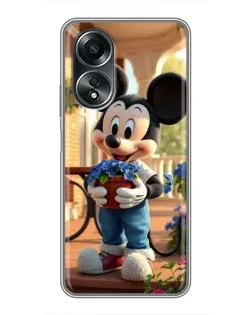 Чехол для OPPO A58 (4G) с картинкой «Микки садовод»