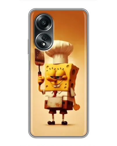 Чехол для OPPO A58 (4G) с картинкой «Губка Боб повар»