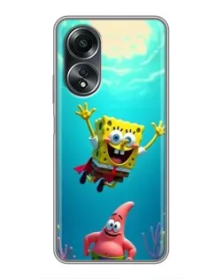 Чехол для OPPO A58 (4G) с картинкой «Спанч Боб под водой» Чехол для OPPO A58 (4G) с картинкой «Спанч Боб под водой»