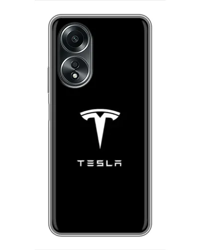 Чехол для OPPO A58 (4G) с картинкой «Tesla White Logo» Чехол для OPPO A58 (4G) с картинкой «Tesla White Logo»