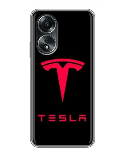 Чехол для OPPO A58 (4G) с картинкой «Tesla Red Logo» Чехол для OPPO A58 (4G) с картинкой «Tesla Red Logo»