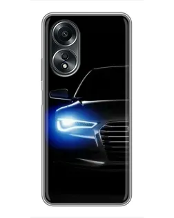 Чехол для OPPO A58 (4G) с картинкой «Неоновый взгляд Audi» Чехол для OPPO A58 (4G) с картинкой «Неоновый взгляд Audi»