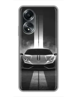 Чехол для OPPO A58 (4G) с картинкой «Lamborghini симметрия дорог»