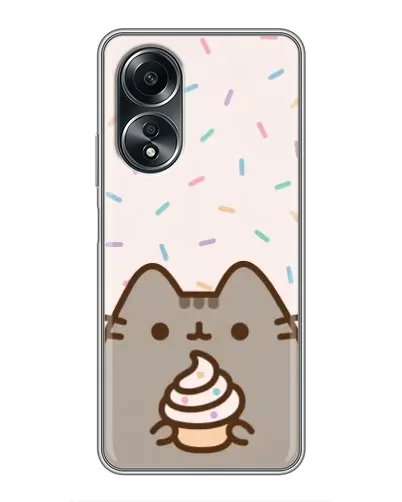 Чехол для OPPO A58 (4G) с картинкой «Пушин с кексом» Чехол для OPPO A58 (4G) с картинкой «Пушин с кексом»