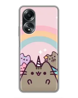 Чехол для OPPO A58 (4G) с картинкой «Единорог Pusheen» Чехол для OPPO A58 (4G) с картинкой «Единорог Pusheen»
