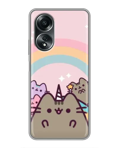Чехол для OPPO A58 (4G) с картинкой «Единорог Pusheen» Чехол для OPPO A58 (4G) с картинкой «Единорог Pusheen»