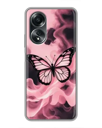 Чехол для OPPO A58 (4G) с картинкой «Бабочка в дыму»