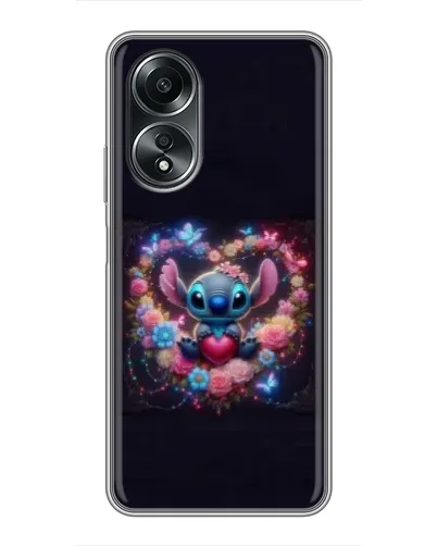 Чехол для OPPO A58 (4G) с картинкой «Stitch в цветах» Чехол для OPPO A58 (4G) с картинкой «Stitch в цветах»