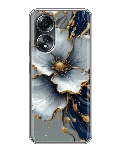 Чехол для OPPO A58 (4G) с картинкой «Белый цветок и золотой флюид» Чехол для OPPO A58 (4G) с картинкой «Белый цветок и золотой флюид»