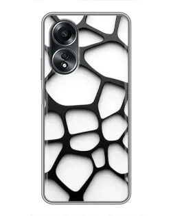 Чехол для OPPO A58 (4G) с картинкой «Белая объемная сетка» Чехол для OPPO A58 (4G) с картинкой «Белая объемная сетка»