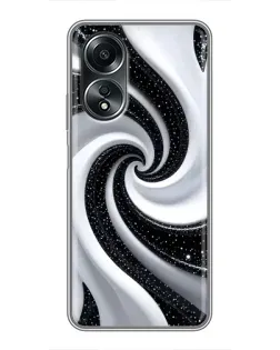 Чехол для OPPO A58 (4G) с картинкой «Черно-белая спираль» Чехол для OPPO A58 (4G) с картинкой «Черно-белая спираль»