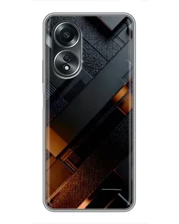 Чехол для OPPO A58 (4G) с картинкой «Черные геометрические блоки»