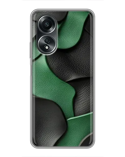 Чехол для OPPO A58 (4G) с картинкой «Зеленые кожаные волны» Чехол для OPPO A58 (4G) с картинкой «Зеленые кожаные волны»