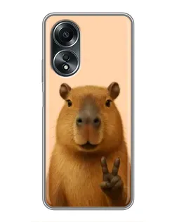 Чехол для OPPO A58 (4G) с картинкой «Капибара виктория»