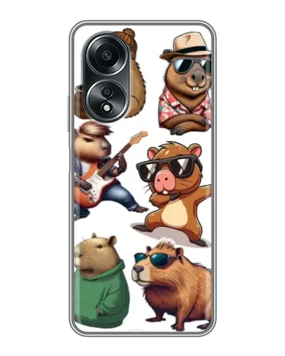 Чехол для OPPO A58 (4G) с картинкой «Крутые капибары музыканты» Чехол для OPPO A58 (4G) с картинкой «Крутые капибары музыканты»