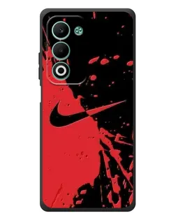 Чехол для OPPO A5m с картинкой «Красные брызги Nike»