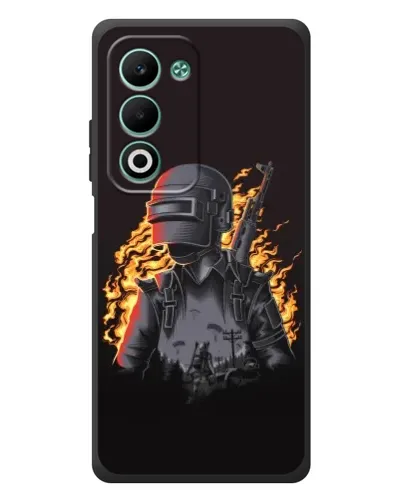 Чохол для OPPO A5m з картинкою «PUBG — вогняний силует»