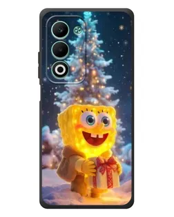 Чехол для OPPO A5m с картинкой «Рождественский Спанч Боб»