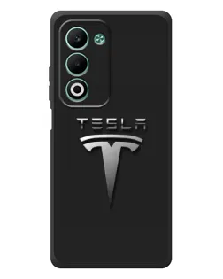 Чохол для OPPO A5m з картинкою «Сталевий логотип Tesla»