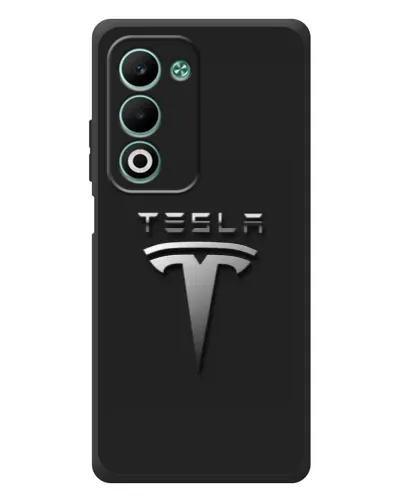 Чохол для OPPO A5m з картинкою «Сталевий логотип Tesla»