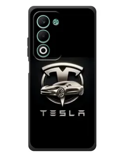 Чохол для OPPO A5m з картинкою «Tesla — срібне авто»