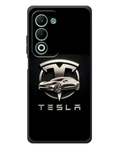Чохол для OPPO A5m з картинкою «Tesla — срібне авто»