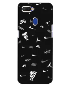 Чехол для OPPO A5s с картинкой «Nike Black Pattern»