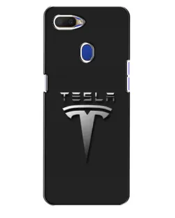 Чохол для OPPO A5s з картинкою «Сталевий логотип Tesla»