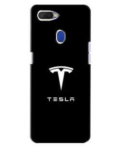Чохол для OPPO A5s з картинкою «Tesla White Logo»