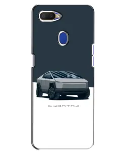 Чохол для OPPO A5s з картинкою «Сріблястий Cybertruck Tesla»