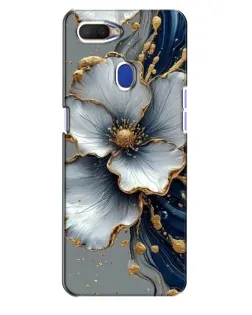 Чехол для OPPO A5s с картинкой «Белый цветок и золотой флюид»